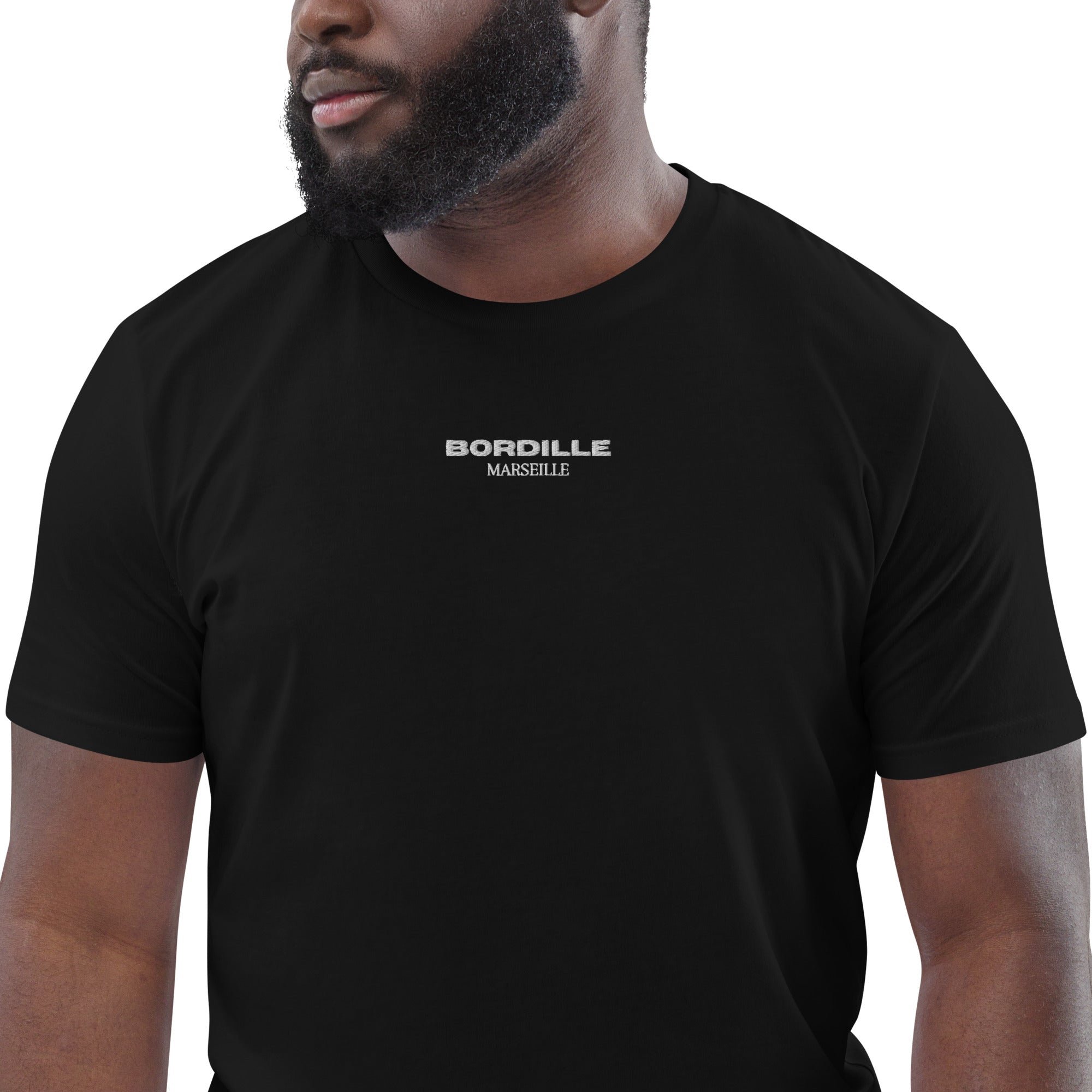 T-shirt Classique Bordille Brodé Noir Unisexe | Bordille Marseille