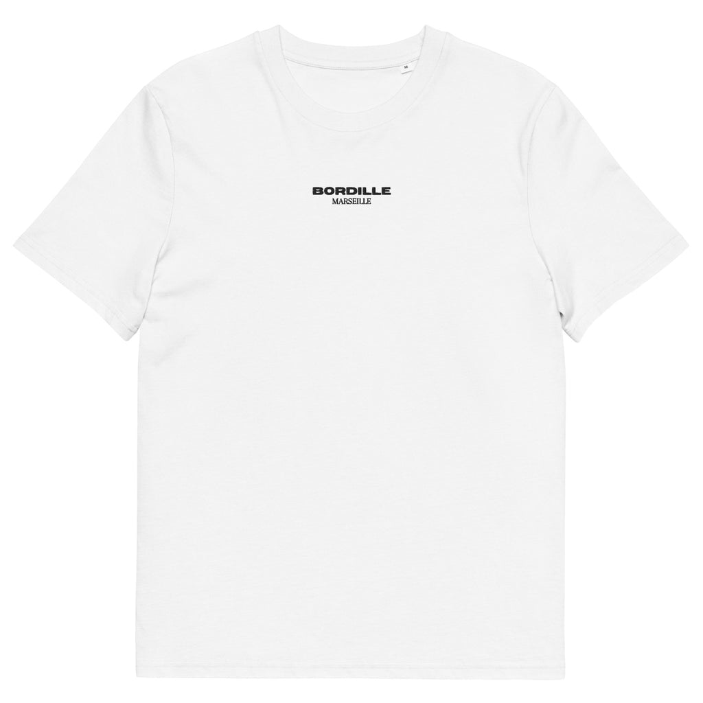 T-shirt Classique Bordille Blanc Brodé Unisexe – Coton Bio - photo 2 | Bordille Marseille