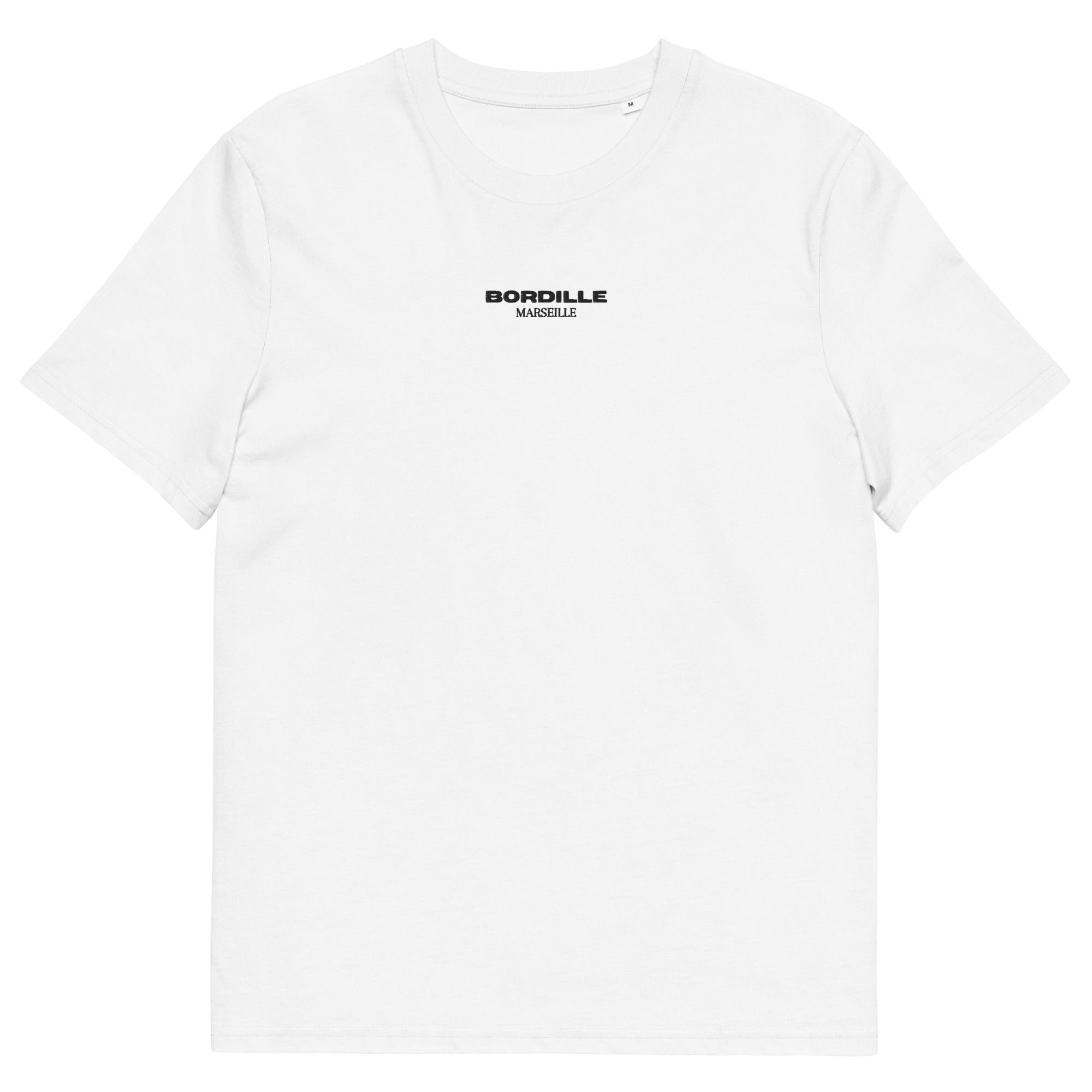 T-shirt Classique Bordille Blanc Brodé Unisexe – Coton Bio - photo 2 | Bordille Marseille