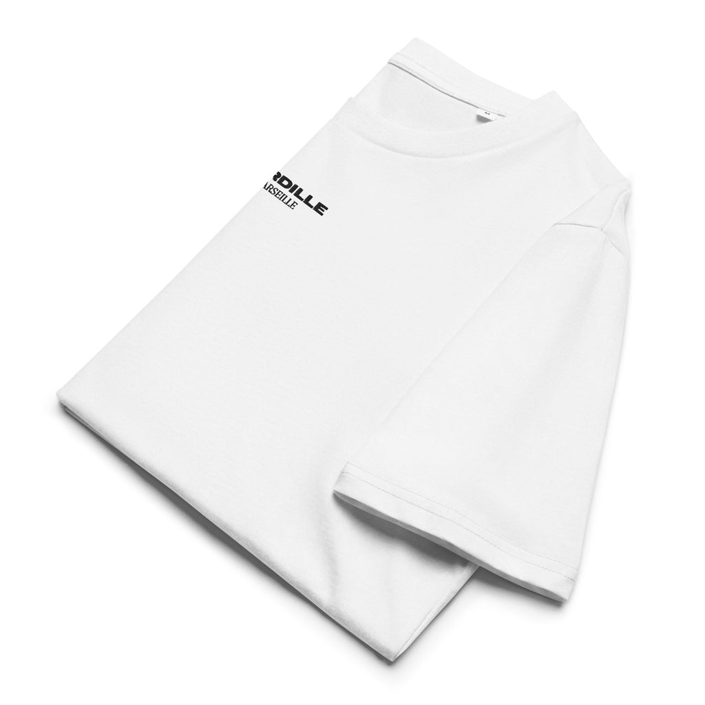 T-shirt Classique Bordille Blanc Brodé Unisexe – Coton Bio - photo 3 | Bordille Marseille